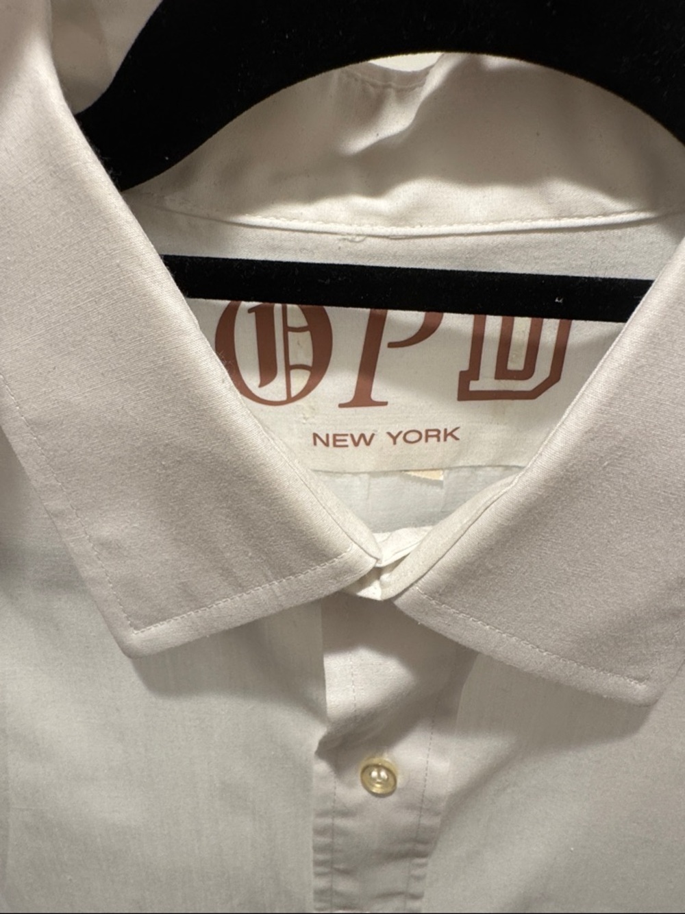 OPD New York White Button Down Women's Shirt with Silver Mesh Sleeves - Picture 3 of 4